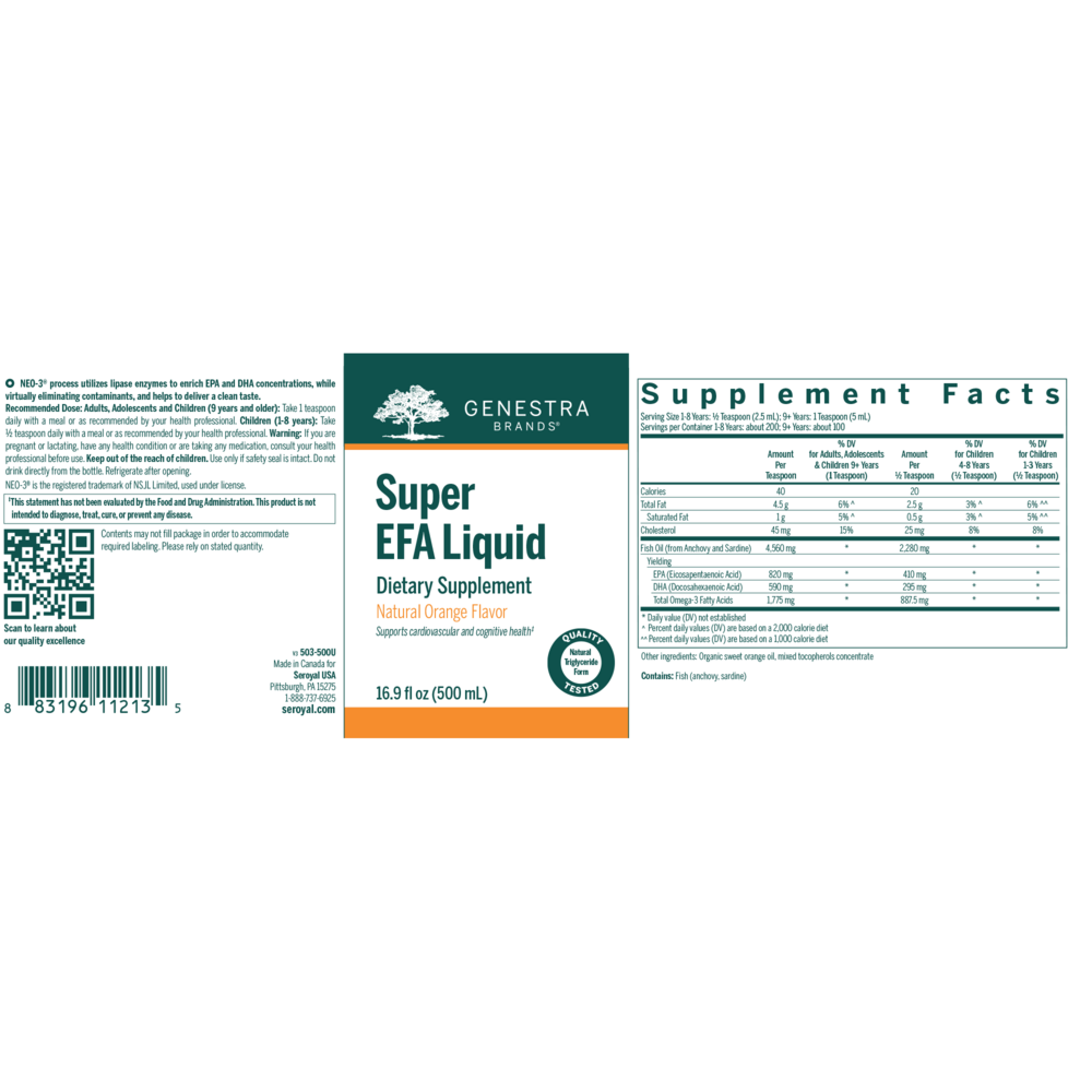 Super EFA Liquid, Natural Orange Flavor