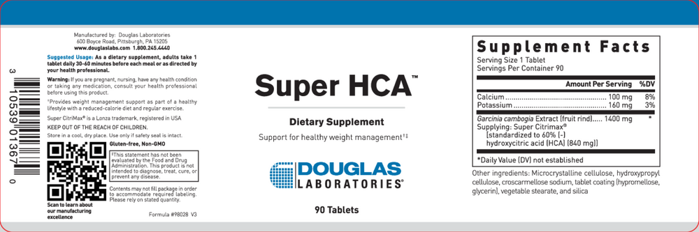 Super HCA 1,400mg w/Garcinia cambogia Ext.