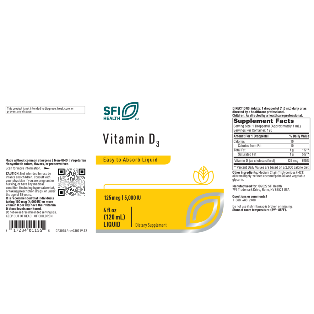 Vitamin D3, 5000 IU