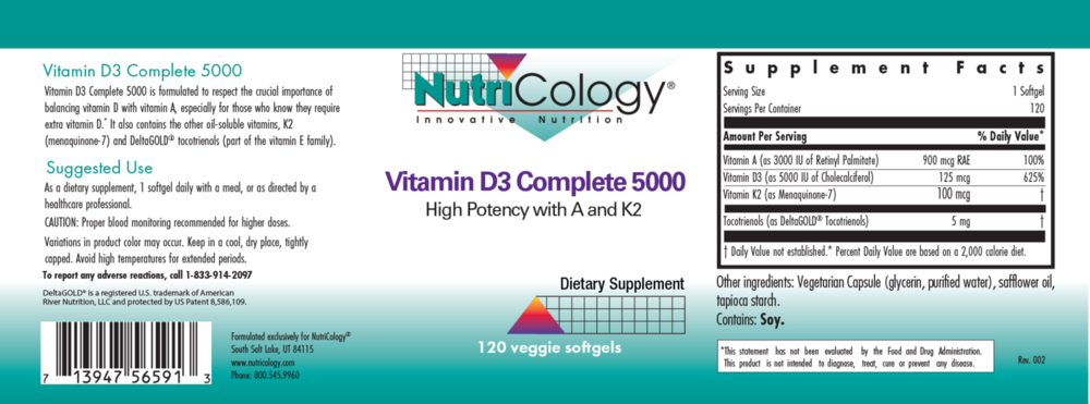 Vitamin D3 Complete 5000 Daily Balance with A and K2