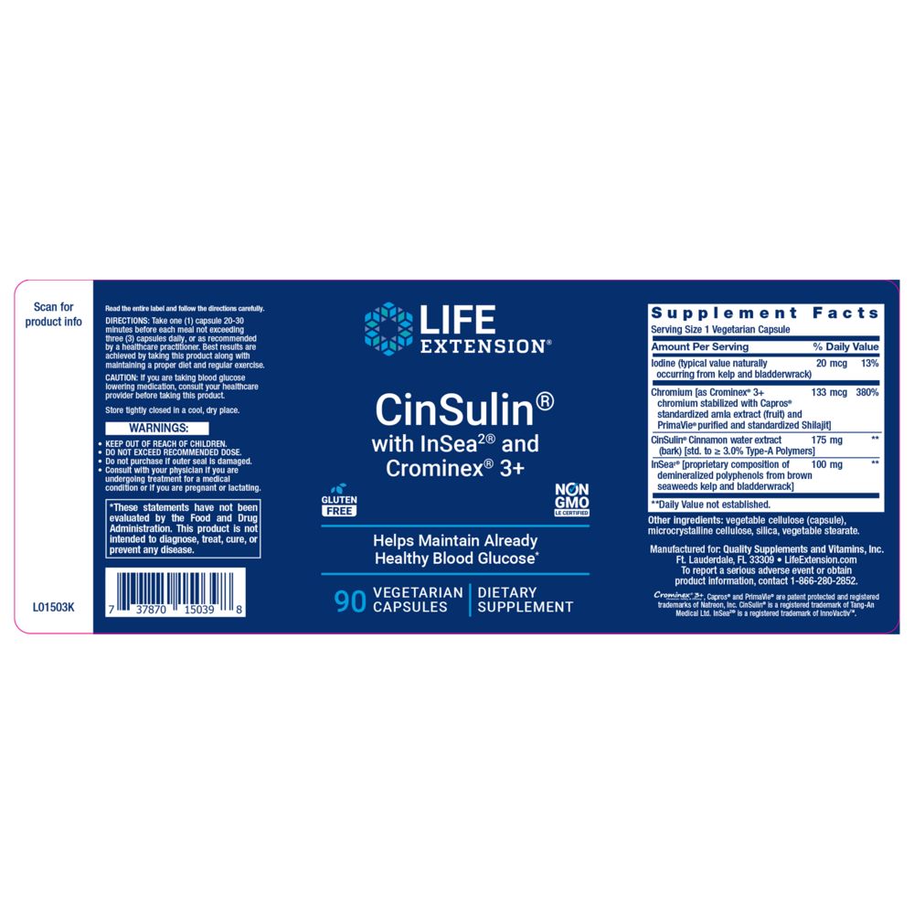 CinSulin with InSea2 and Crominex 3+
