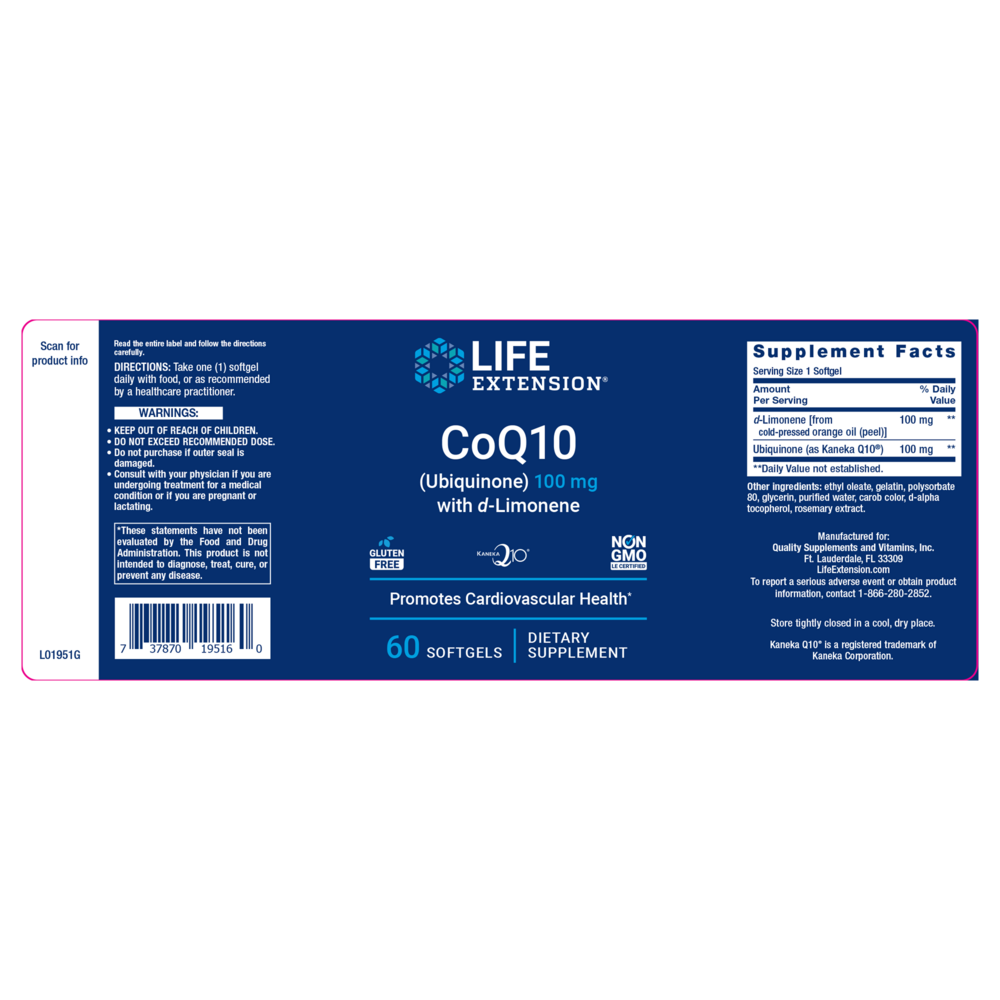 CoQ10 (Ubiquinone) with d-Limonene