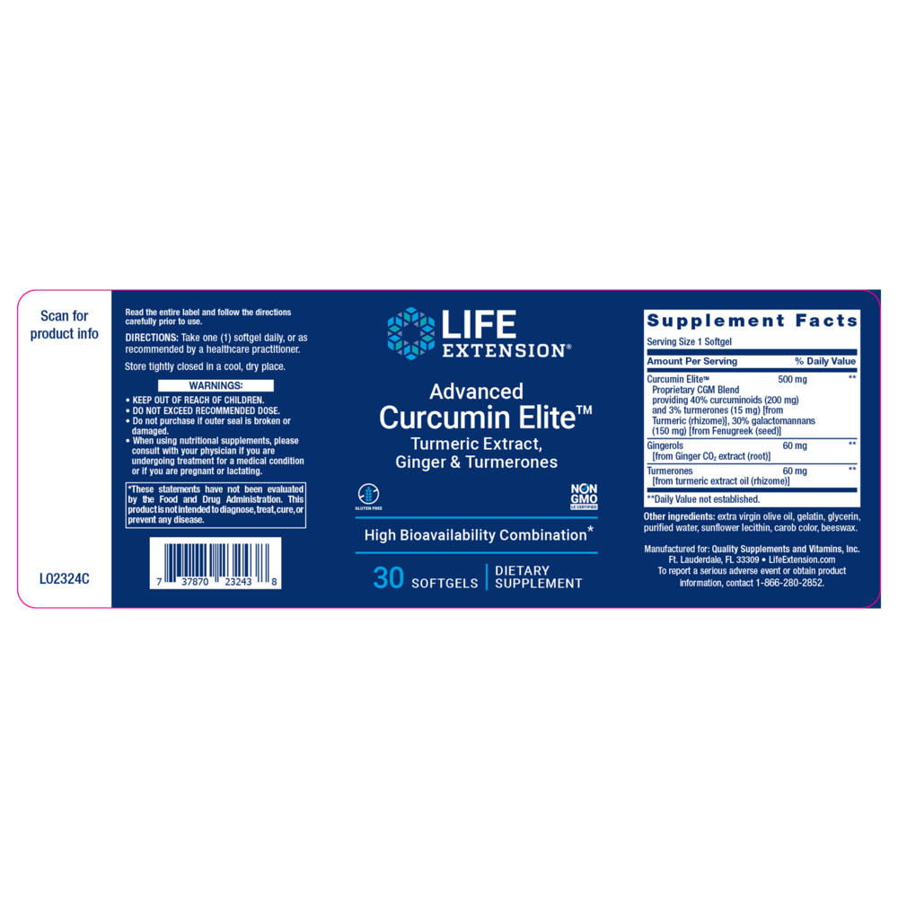 Advanced Curcumin Elite™ Turmeric Extract, Ginger & Turmerones
