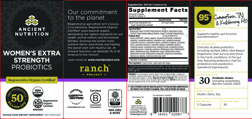 Regenerative Organic Certified Women's Extra Strength Probiotics 50B