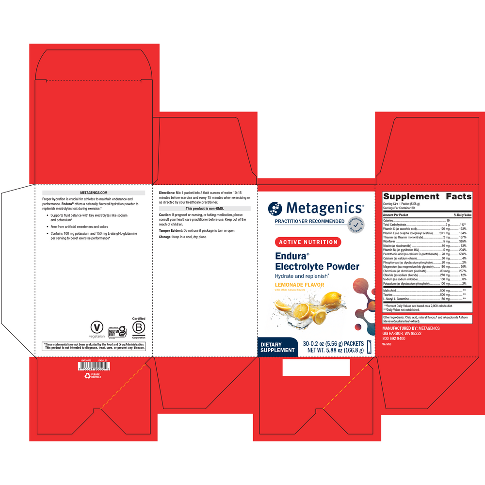 Endura Electrolyte Powder Lemonade flavor