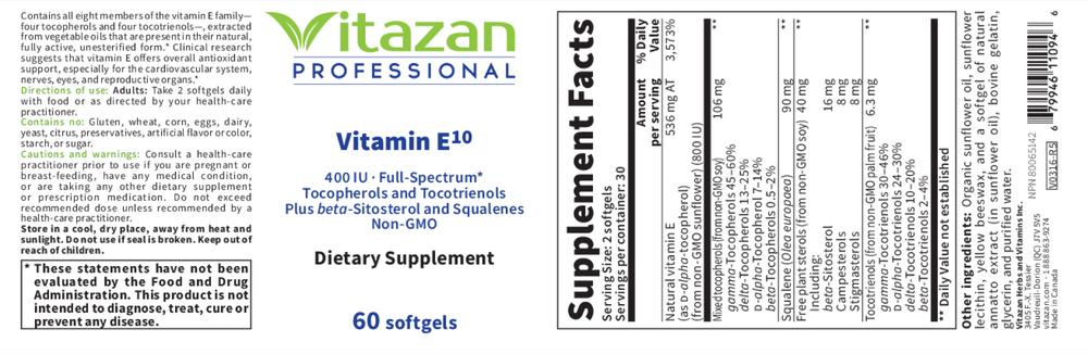 Vitamin E10 400 IU
