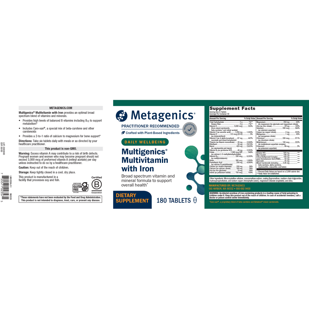 Multigenics® Multivitamin with Iron