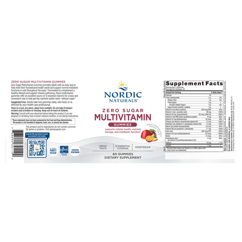 Zero Sugar Multivitamin Gummies