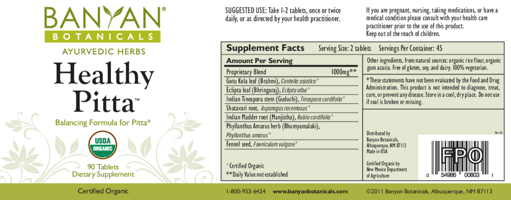 Healthy Pitta (Organic)