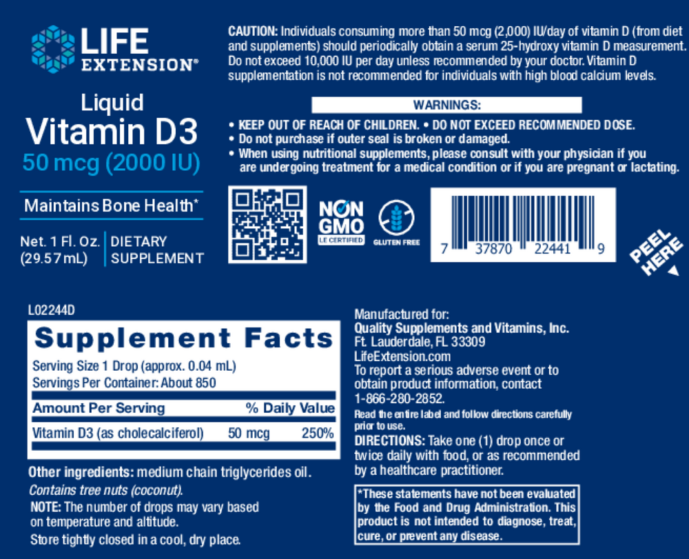 Liquid Vitamin D3 2000IU