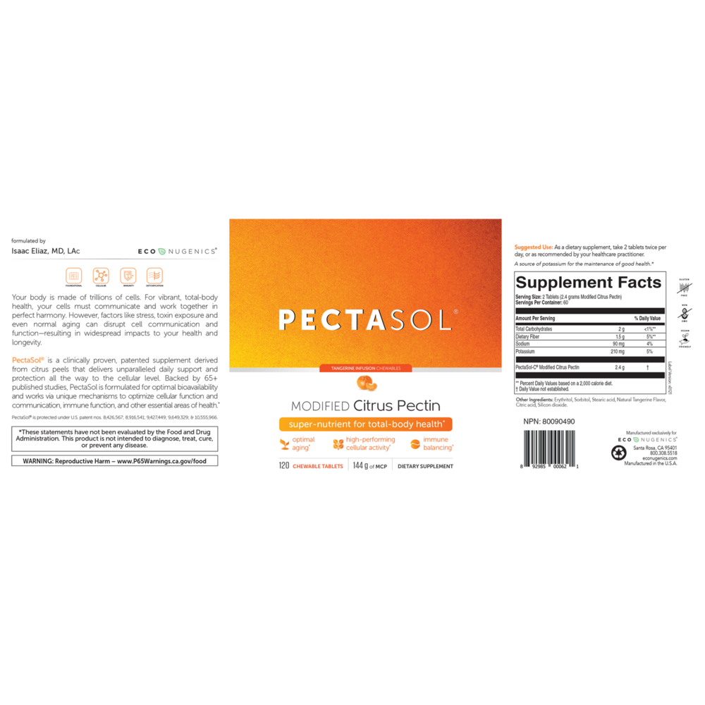 PectaSol-C Modified Citrus Pectin Chewable Tablets - Tangerine Flavor