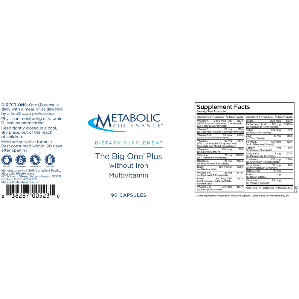 The Big One® Plus without Iron Multivitamin