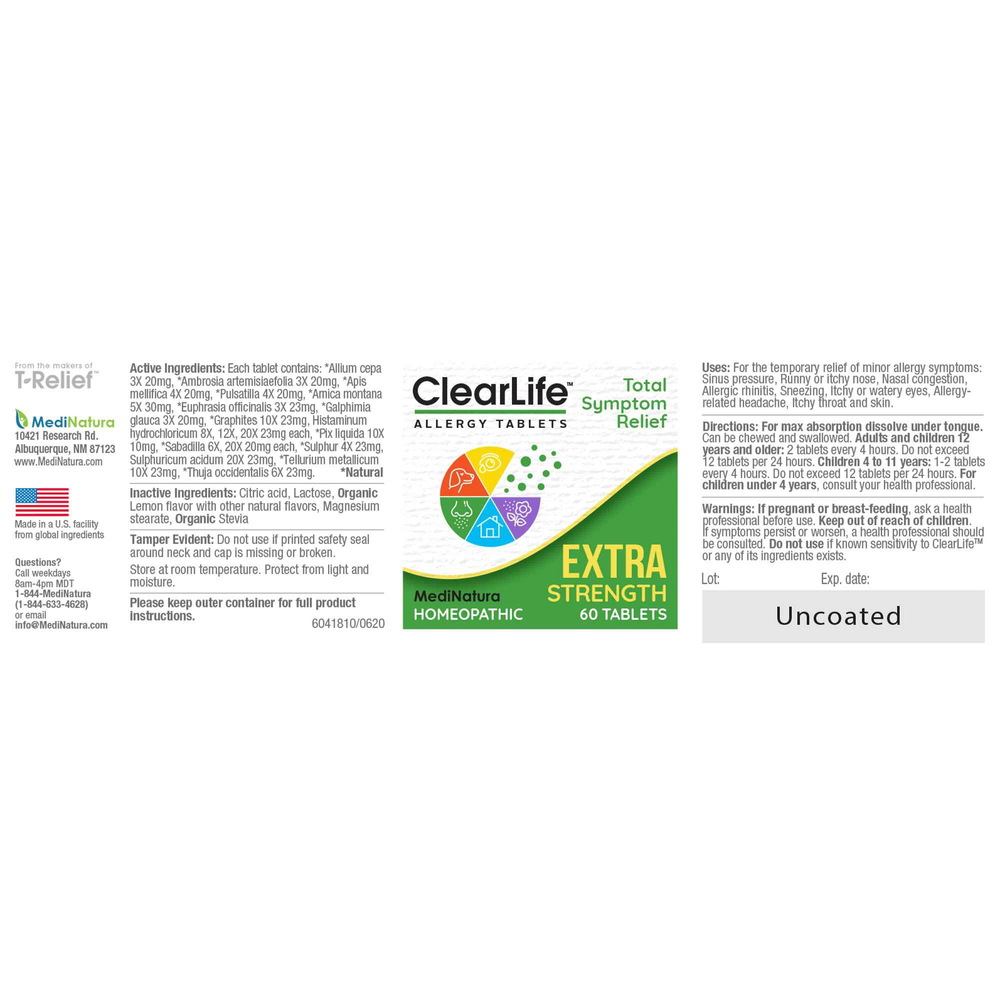 ClearLife Allergy Tablets Extra Strength