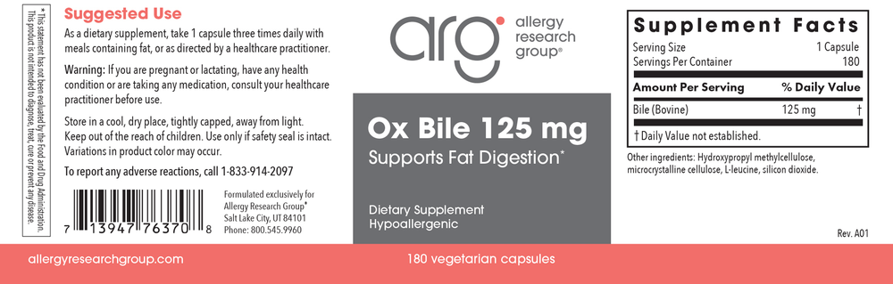 Ox Bile 125 mg Digest
