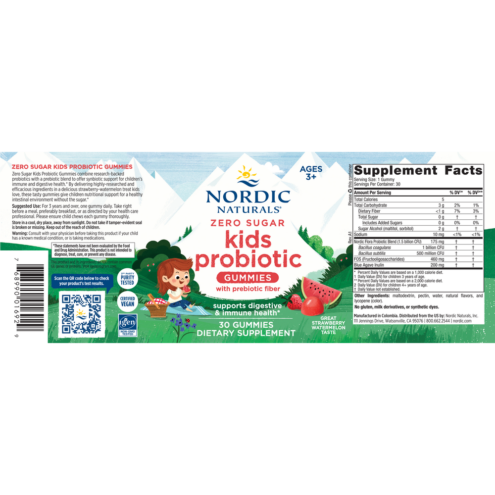 Zero Sugar Kids Probiotic Gummies