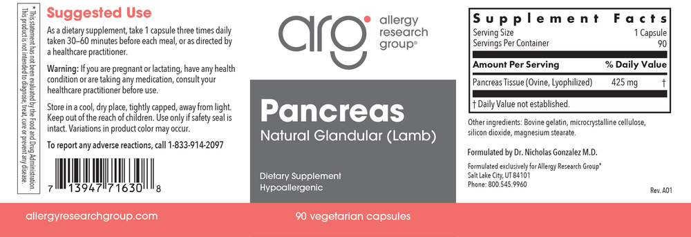Pancreas Natural Glandular (Lamb)