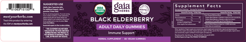 Black Elderberry Adult Daily Gummies