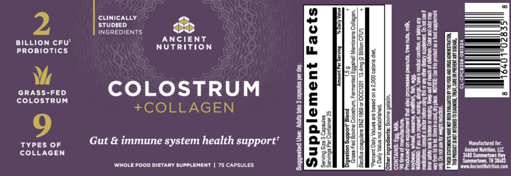 Colostrum + Collagen Capsules, Gut & Immune System Health
