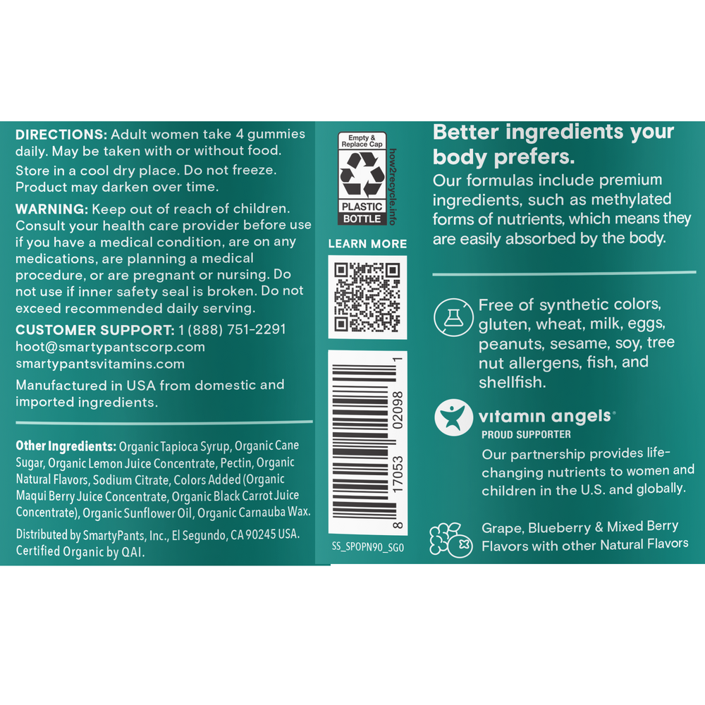 SmartyPants Organic Prenatal plus Multi & Omegas