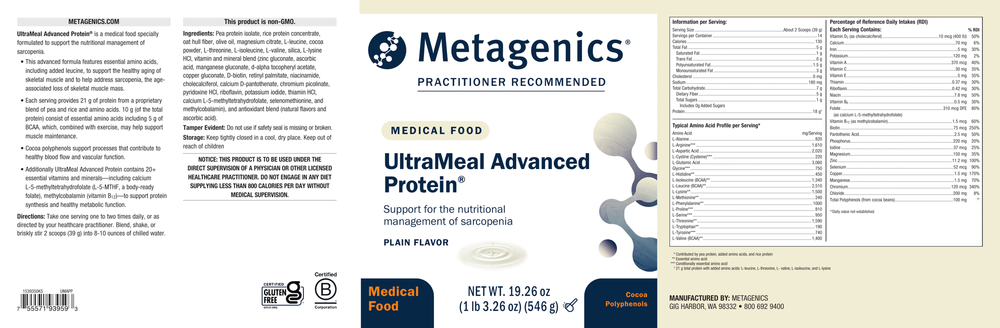 UltraMeal Advanced Protein®, Plain