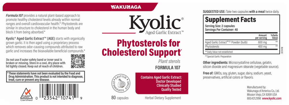 Kyolic Aged Garlic Extract Formula 107 - Cholesterol Support