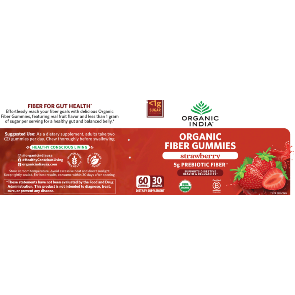 Organic Fiber Gummies, Strawberry