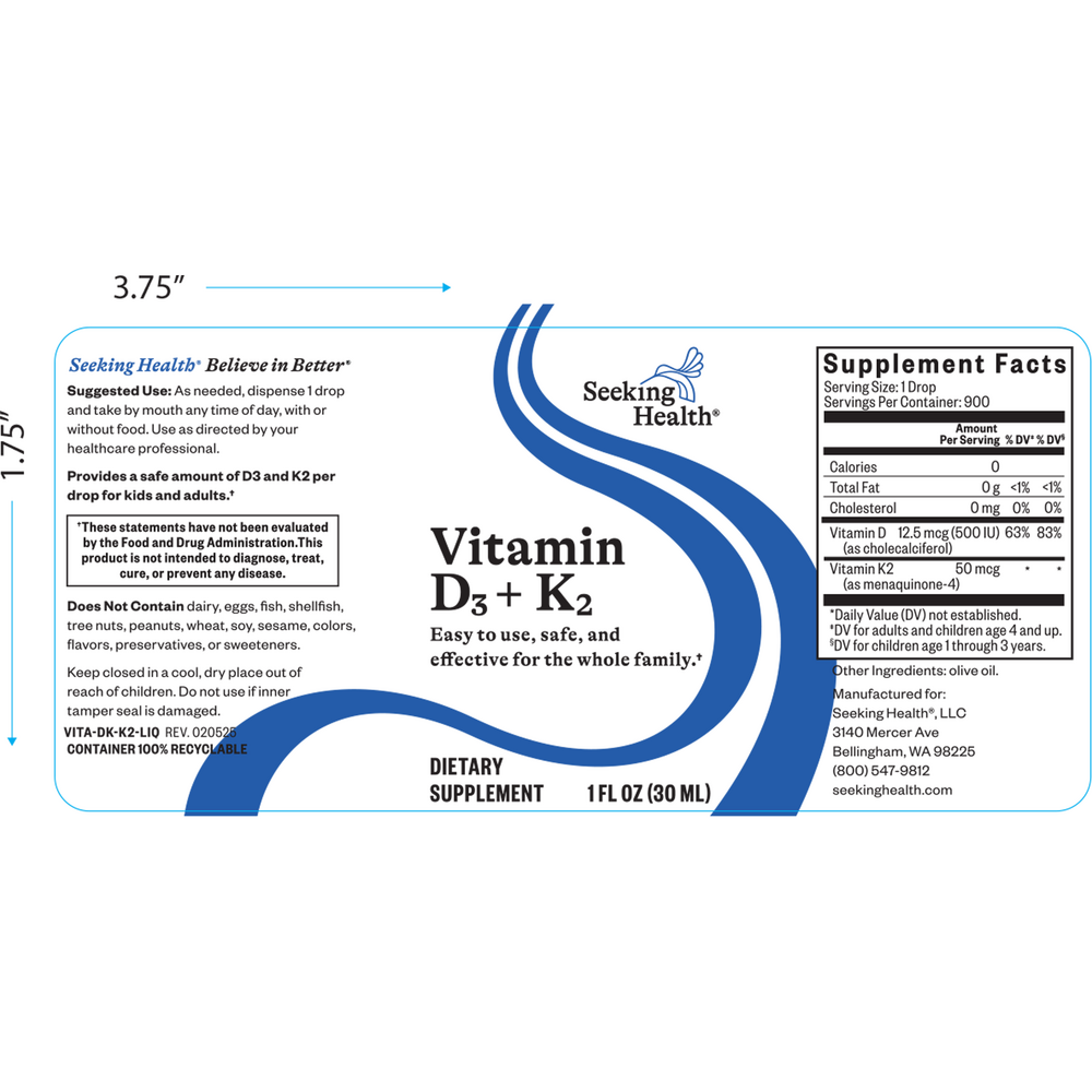 Optimal Vitamin D3 + K2 Drops