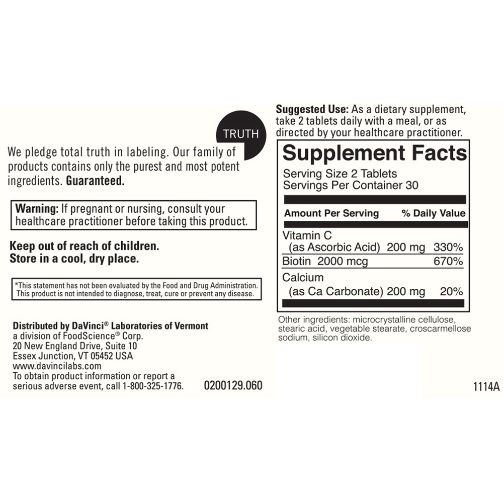 Biotin 1,000mcg (w/Vit.C)