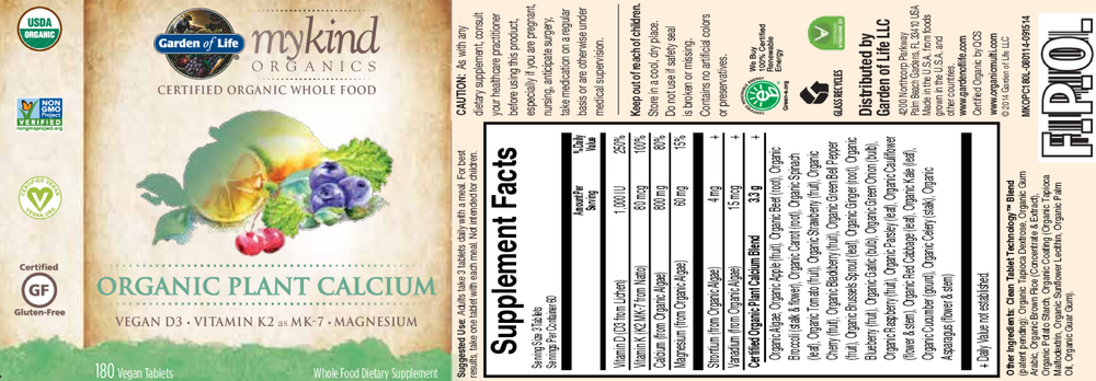 Mykind Organics Plant Calcium