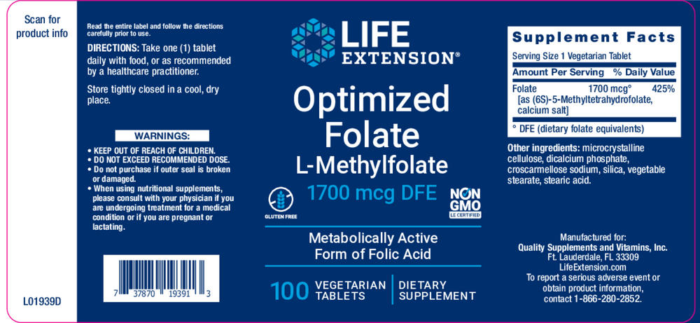 Optimized Folate (L-Methylfolate)