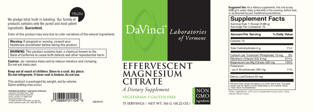 Effervescent Magnesium Citrate (California Only)
