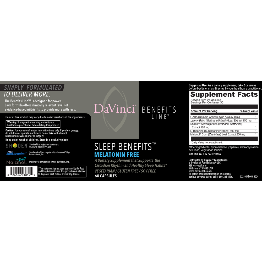 Sleep Benefits™ - Melatonin Free (California Only)