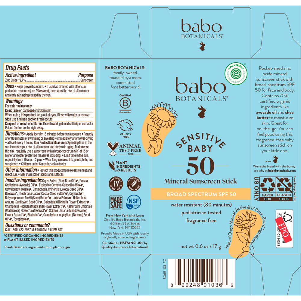 Baby Face™ SPF 50 Mineral Sunscreen Stic