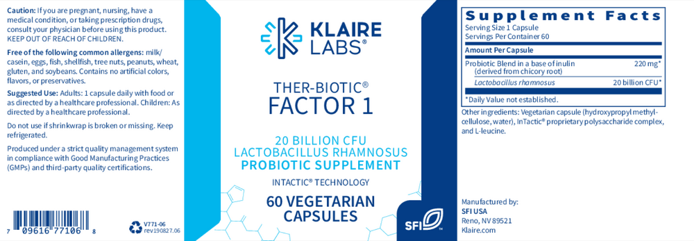 Ther-Biotic Factor 1 (Lactobacillus rhamnosus) Probiotic