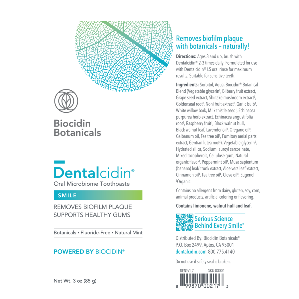 Dentalcidin Oral Microbiome Toothpaste with Biocidin