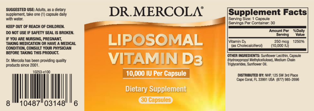 Lipsomal Vitamin D3 10,000 IU