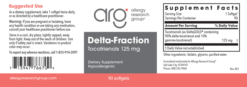 Delta-Fraction Tocotrienols 125mg