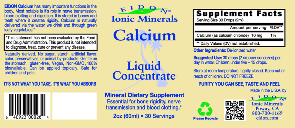 Eidon Ionic Minerals - 2oz Calcium Liqui