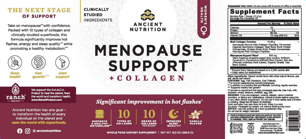 Menopause Support + Collagen - Vanilla