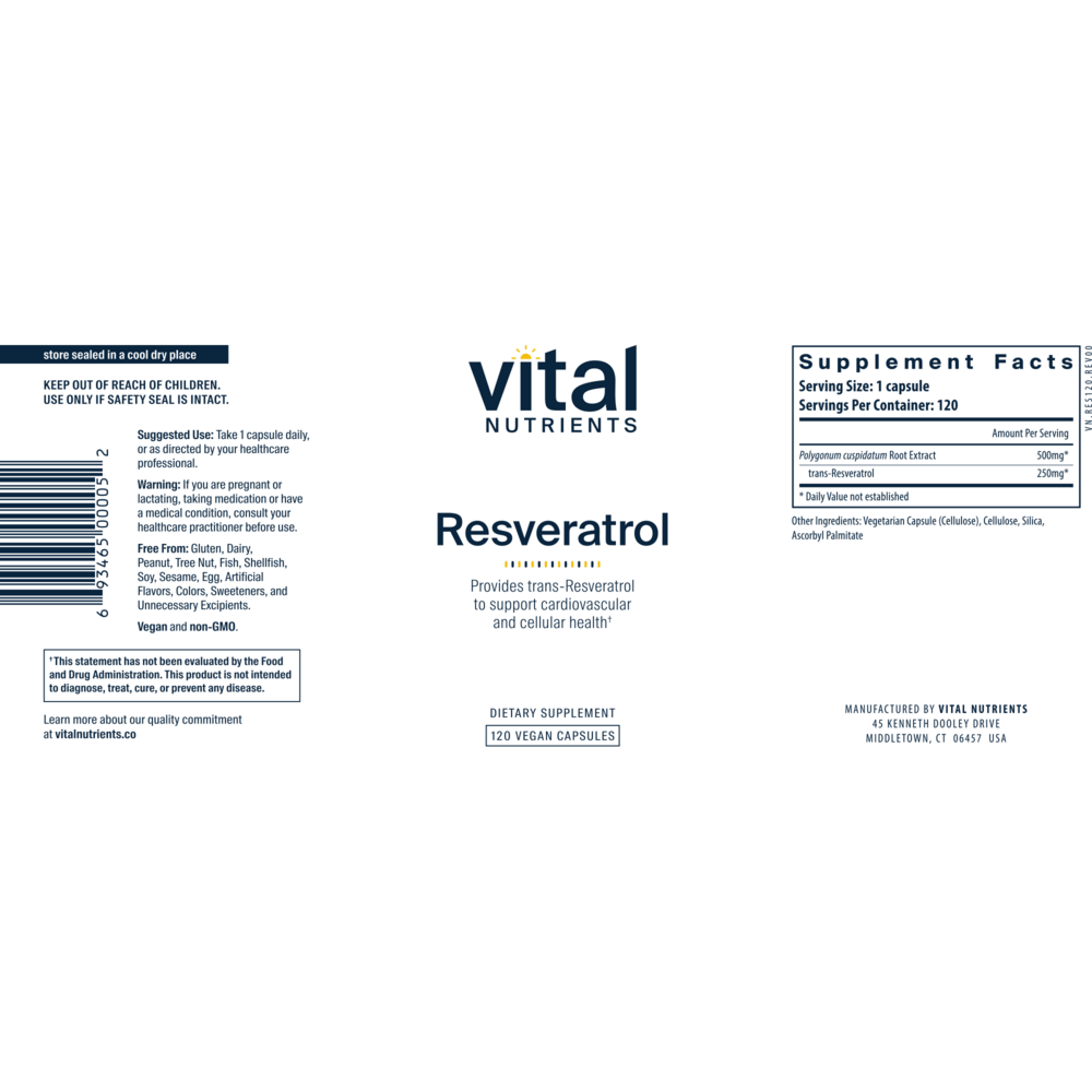 Resveratrol 500mg (California Only)