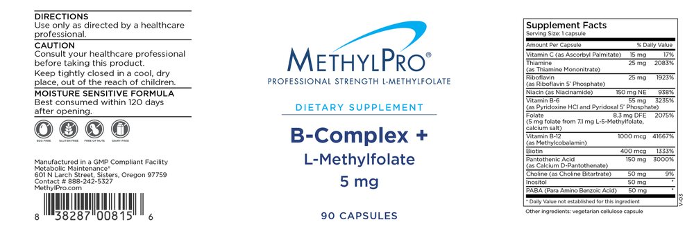 B-Complex + 5 mg L-Methylfolate