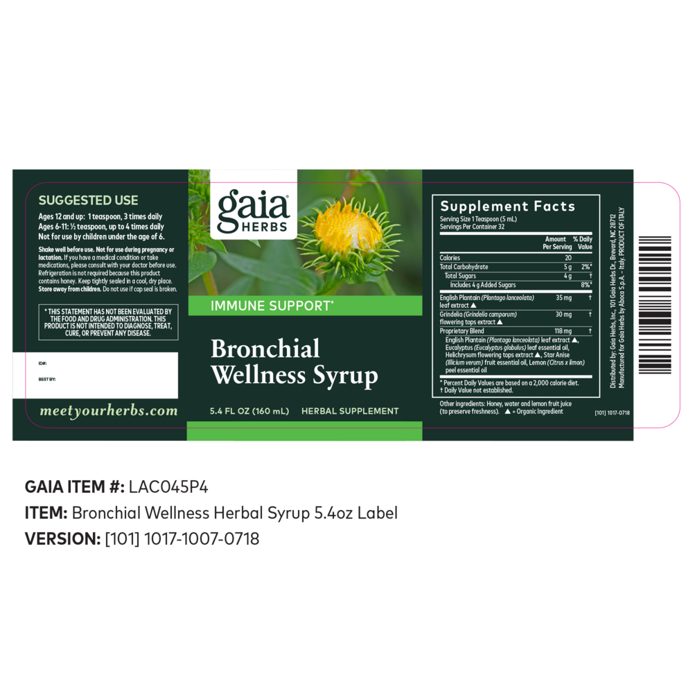 Bronchial Wellness  Herbal Syrup