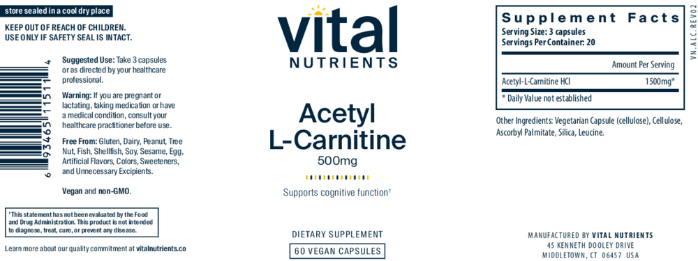 Acetyl L-Carnitine 500mg