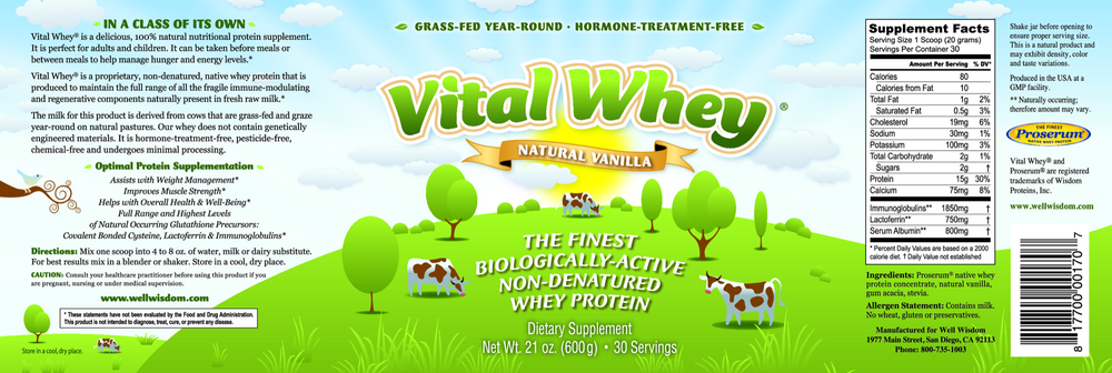 Vital Whey®, Vanilla Grass Fed Whey Protein