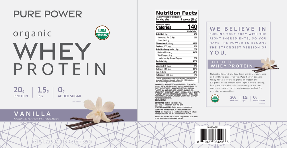Organic Whey Protein - Vanilla