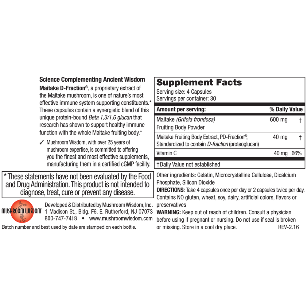 Maitake D-Fraction (Standard)