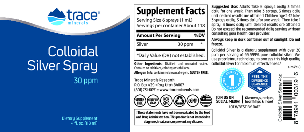 Colloidal Silver Spray 30PPM
