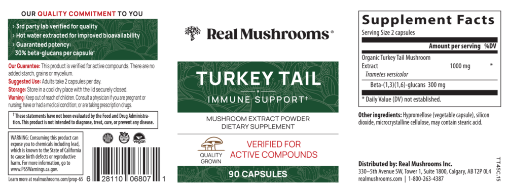 Turkey Tail Mushroom Extract Capsules