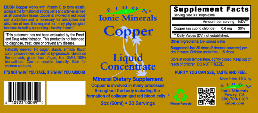 Eidon Ionic Minerals - Copper Liquid