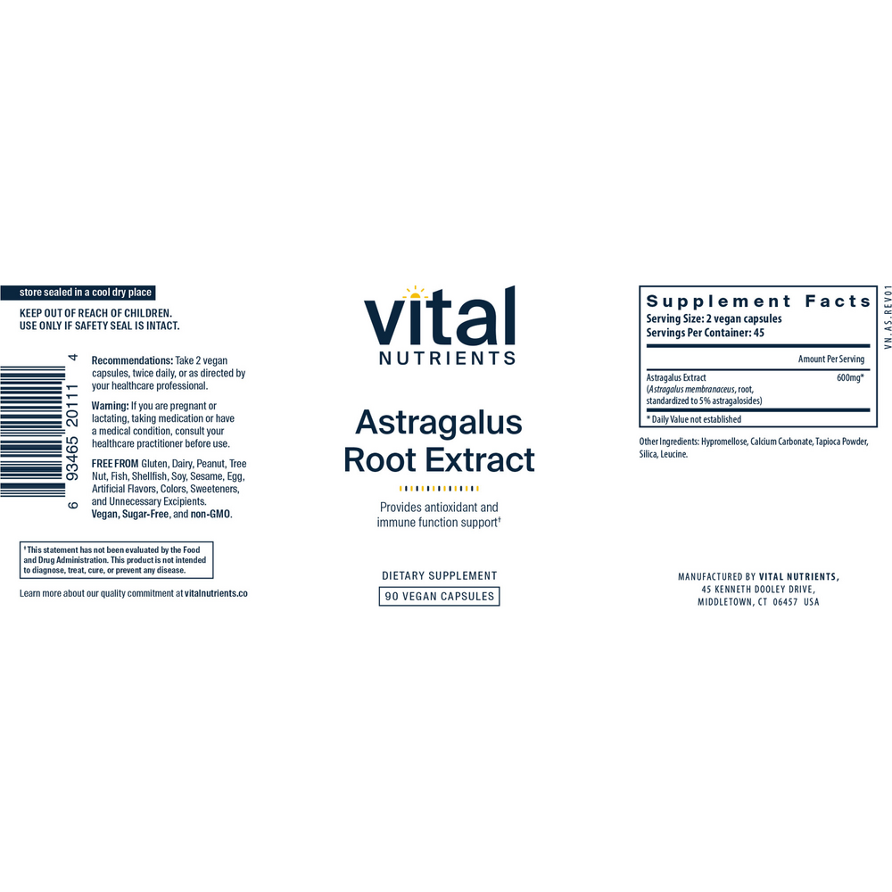 Astragalus Root Extract 600 mg